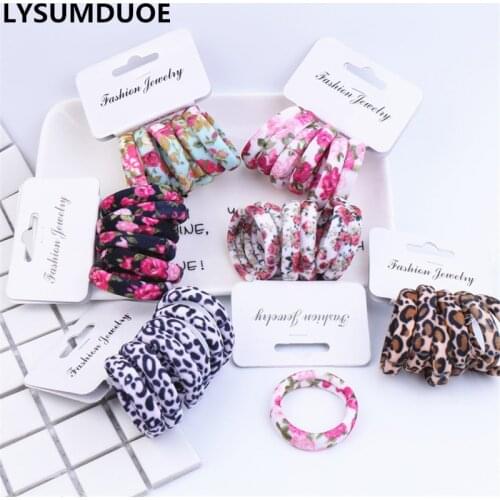 Fashion 6Pcs/Lot Flower Hairband Elastic Hair Bands Ponytail Holder Kids Rope Ring Girl Scrunchy Ornament Girls Hair Accessories