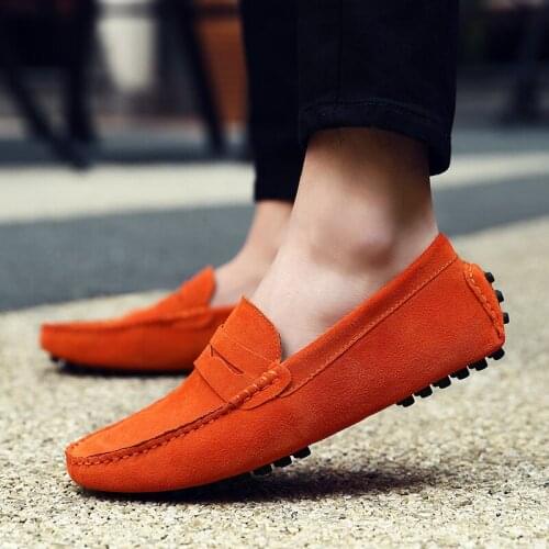 Men Casual Lofers Shoes Plus Size 38-49 Fashion Mens Shoes Genuine Leather Men Moccasins Slip On Mens Flats Male Driving Shoes