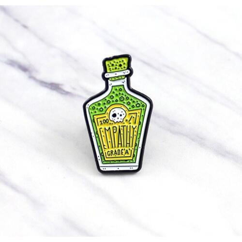 Cartoon Fun Glass Bottle Wishing Bottle Enamel Brooch EMPATHY Skeleton Alloy Badge Shirt Bag Pin Cute Sweet Accessories Jewelry