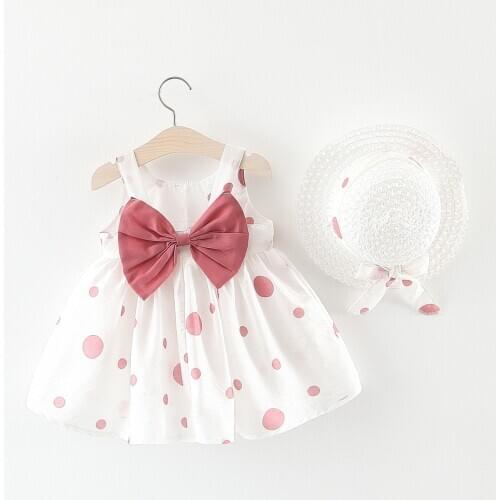 Summer New Girls Casual Dress Bowknot Flower Children Dress Flower Girl Wedding Dress 0-3 Years Old Baby Girls Clothes Vestidos