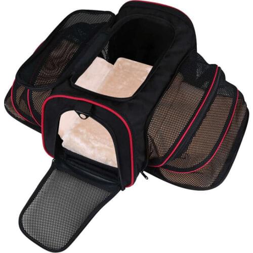 Cat Carrier,Portable Airplane Pet Dog Carrier Soft Double Sided Expandable Travel Carriers Bag Dogs Cats Kittens Puppies & Small