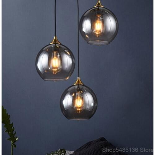 Nordic Glass Pendant Light Dining Room Hanging Lamp Cafe Bedroom Bedside Bar Living Room Decoration Lighting Light Fixtures