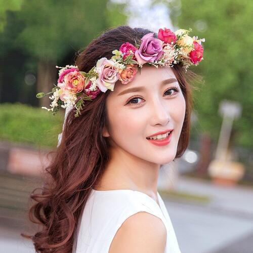 New arrival romantic head garland Wreath hairwear bridal girl kid wedding party flower hairbands