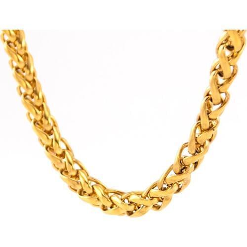 Silver Color/gold Color Stainless Steel Wheat Braid Link Chain Necklace For Women Men 5mm Metal Wheat Chain Necklaces