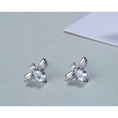 SHELA Small Animal Bee Stud Earrings for Women Fashion Jewelry 100% S925 SterlingSilver