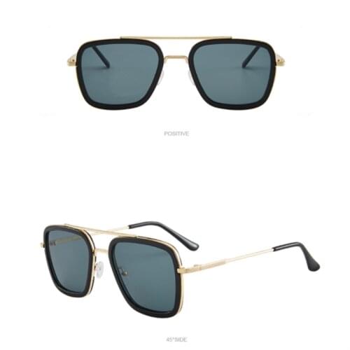 Metal square frame sunglasses for men Black chameleon for both men and women Low price wholesale