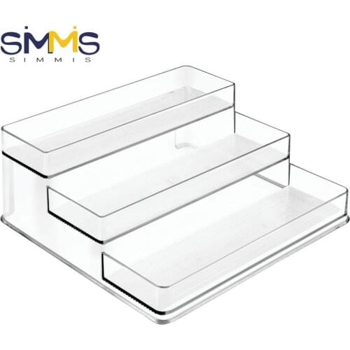 Storage Box Acrylic Transparent 3-Layer Seasoning Spice Room Ladder Shelf Storage Cabinet Storage Rack Kitchen Storage Rack