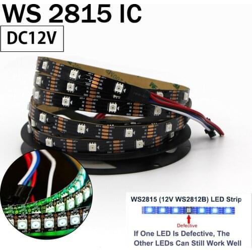 WS2815 led strip tape （WS2813 WS2812B upgrade） Smart led strip light 1m/2m/3m/4m/5m DC12V Addressable Dual-signal RGB Led Strip