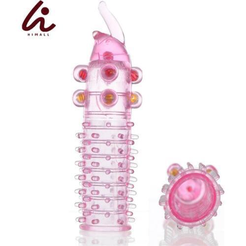 Pink Crystal Skin Basic Penis Extender, Sleeve Penis increase Reusable Delay Condoms.Cock Sleeve, sex toys