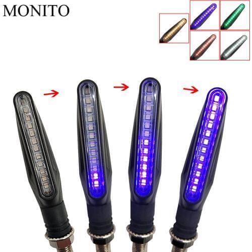 For KAWASAKI Z750S Z750 ZX6 ZX9R ZXR400 ZZR600 Z1000 ZX10R motorcycle turn signal light lamp motocross flowing water flicker led