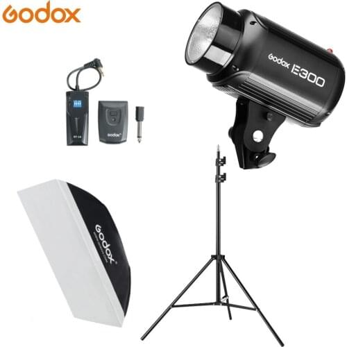 Godox E300 300Ws Photography Studio Flash Strobe Light + 50 x 70cm softbox + 180cm Light Stand + RT-16 Trigger Flash Kit