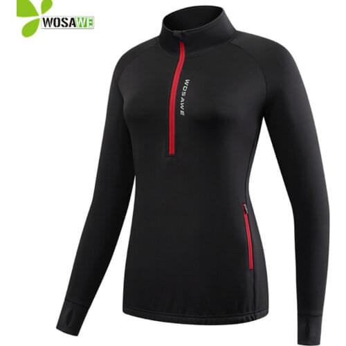 WOSAWE Pullover Sweater Womens Cycling Jacket Windproof Road MTB Bike Wind Coat Bicycle Windbreaker Thin Fleece Long Jersey