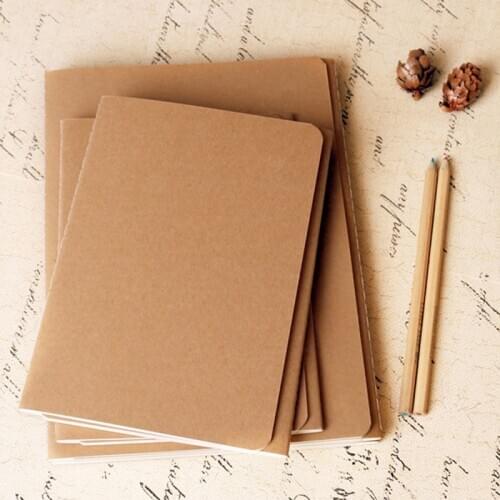 1pcs 32K Car Line Book Notebook Simple Kraft Paper Big Book A5 Large Book Blank Retro Cover Line Book