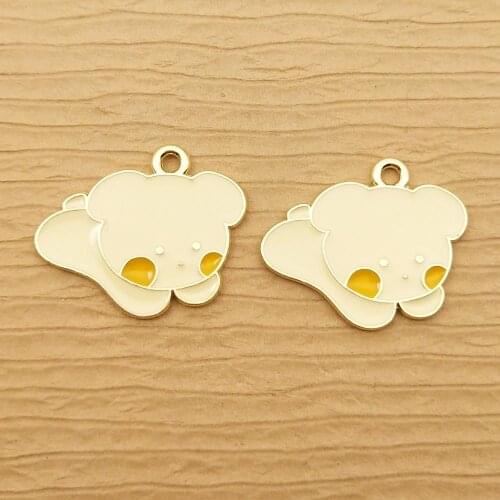 10pcs 21x24mm enamel dog charm for jewelry making fashion earring pendant bracelet charm necklace charms diy finding