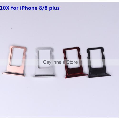 10Pcs New Original Nano Sim Card Tray Slot Holder for iPhone 8 8 plus 4.7" 5.5" X Gold Silver Gray Rose God Replacement Parts
