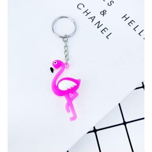 100pcs/lot Flamingo Keychain Cute Animal Car Key Chain Ring Bag Men and Women Pendant Jewelry $33