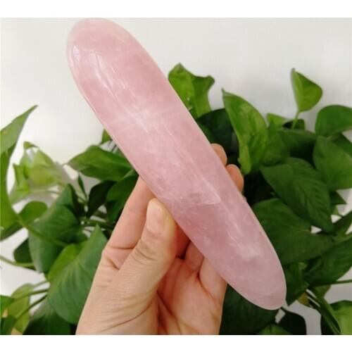 14-16cm Big Size Natural Rose Crystal Wand Chakras Quartz Gemstone Wand Massage Reiki Healing Energy Stones Gifts Home Decor