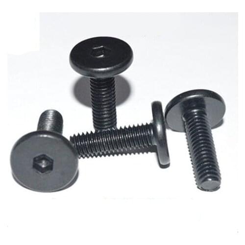20pcs M2.5/M3/M4 elevator bolt allen hexagon screws thin socket cap flat pan head black hardened mechanical screw