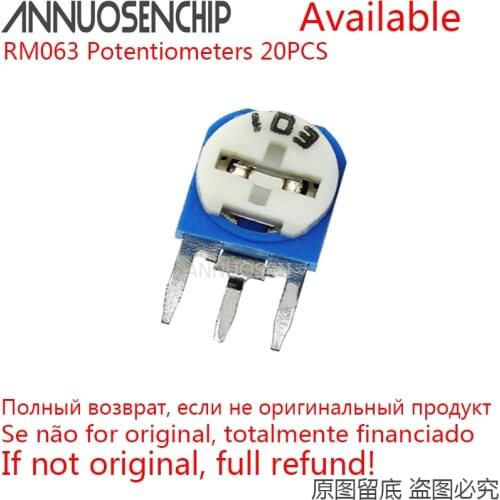 20pcs RM063 RM-063 100 200 500 1K 2K 5K 10K 20K 50K 100K 200K 500K 1M ohm Trimpot Trimmer Potentiometer Variable Resistor