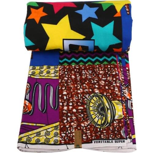 2019 Fashion African High Quality Ankara Veritable Guaranteed Best Wax Wonderful Pattern Print Polyester Fabric 6Yards\Lot