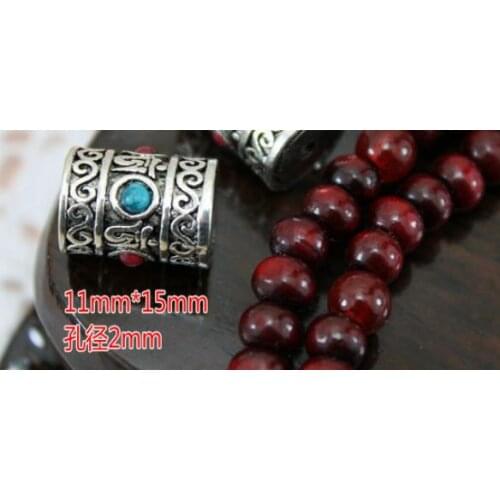 5pcs/lot Tibetan silver Dripping oil spacer Cloisonne lotus beads Loose Bead Spacer Beads for DIY Jewelry Making bracelet ds4sd