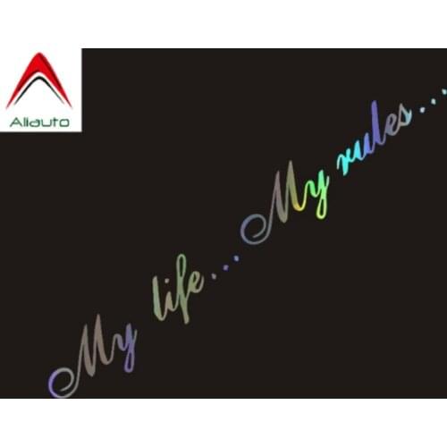 Aliauto Personality Words Car Sticker My Life...My Rule Automobiles Motorcycles Accessories Waterproof Laser PVC Decal,20cm*3cm