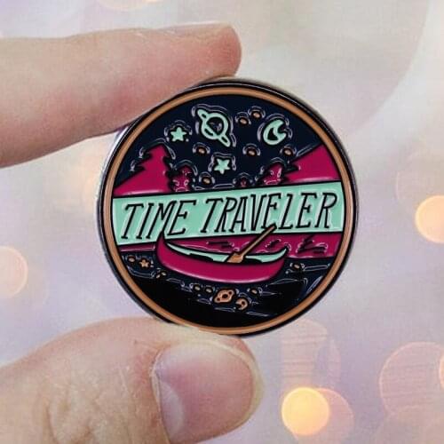 Star Planet Space Adventure Time Traveler Brooch Pins Enamel Metal Badges Lapel Pin Brooches Jackets Fashion Jewelry Accessories