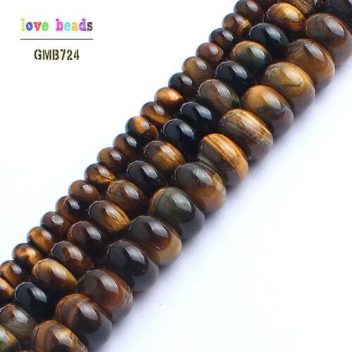 Natural Stone Beads Yellow Tiger Eye Stone Rondelle Beads For Jewelry Making 15.5inches 6/8/10mm Spacer Beads Making Bracelet