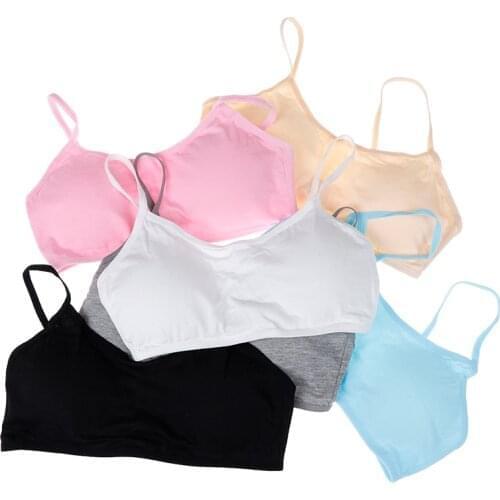 Bra for Teen Kids Girls Training Bras Underwear Lingerie Undies Undercloth Thin Strap Topic Sleeveless Vest Cotton Small Cosy