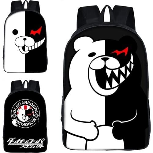 Danganronpa: Trigger Happy Havoc Cartoon monokuma School Bag Travel Shoulder Bags Backpack Teenager Satchel Student Knapsack New