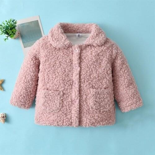 Childrens Jacket Fashion Baby Girl Winter Clothes Thick Lamb Wool Infant Toddler Warm Sheep Like Coat Baby Outwear 1 2 3 Years