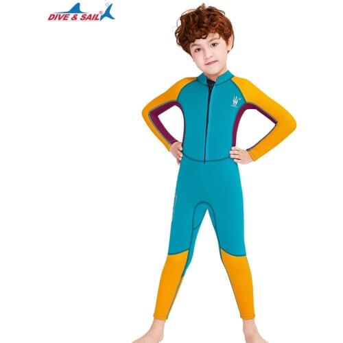 Children 2.5mm Neoprene Wetsuit Swimsuits For Kids Surfing Diving Suits Swimwear Boy Scuba Jellyfish Full Wet Suit Keep Warm