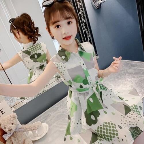 Summer Girls Dress 12 Childrens Clothes 5 Clothes 6 Children 9 Student Fashion Dresses 8 Years Old 7 Sleeveless Princess Dress