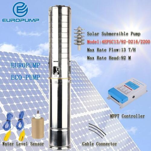 EUROPUMP MODEL(4EPSC13/92-D216/2200) 4" 3HP Professional solar pump solar water pump supplied with factory price