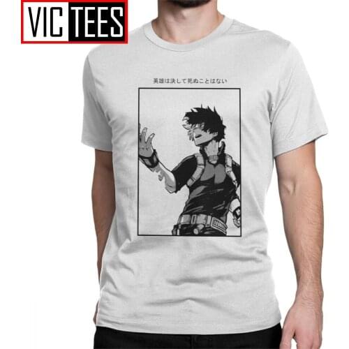 Man My Hero Academia T Shirt Todoroki Shouto T-Shirt Vintage Short Sleeves Tee Shirt Round Neck clothing 100% Cotton