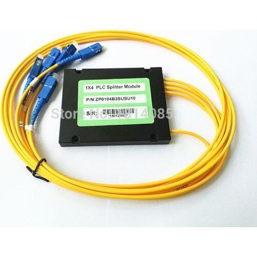 Hot Sale 10pieces/lot 3.0mm 1x4 ABS Box Module Type SC/PC Connector Fiber Optical PLC Splitter
