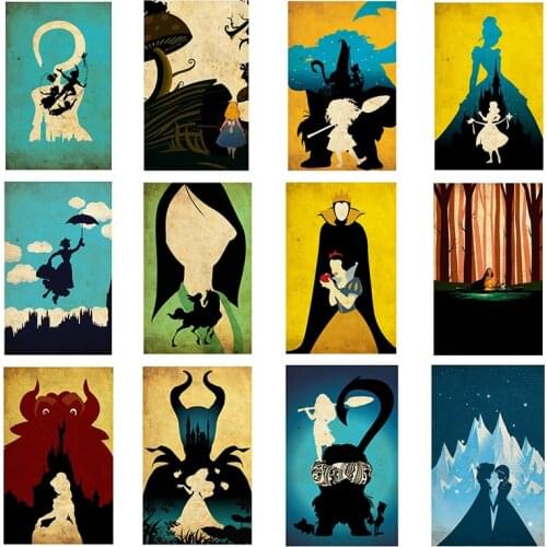 Anime Canvas Bedroom Wall Art Decoration Poster Beauty and The Beast Frozen Canvas Print Home Decoration Girl Room Decoration