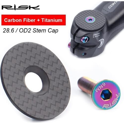RISK Carbon headset bicycle stem Carbon Bicycle Stem Top Cap with Screw For 28.6/31.8 Steerer Fork Tube Caps Headset Cap Cover