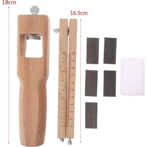 New Wood Adjustable Strip Cutter Craft Tool Leather Hand Cutting Tools +5 Blades E56C