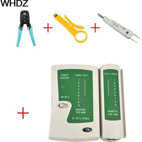 Wire Stripper Knife Network Ethernet Cable Tester RJ11 Cat5 Cat6 Wire Line Detector Kit RJ45 Crimper Crimping Tool Punch Down