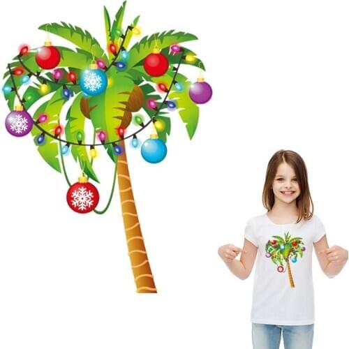 Holiday Palm Tree Patches For Clothing Heat Transfer Washable T-Shirt Jeans Decoration Diy New Fashion Stickers On Motorcycle