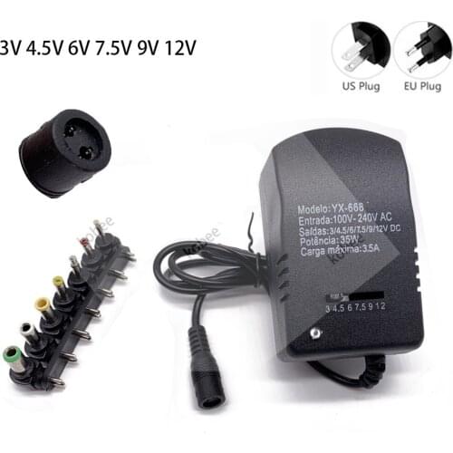 Adjustable Charger Voltage Power Supply Adapter AC 220V TO 12V DC 3V 4.5V 6V 7.5V 9V 12V Converter Adapter Plug 30W EU US