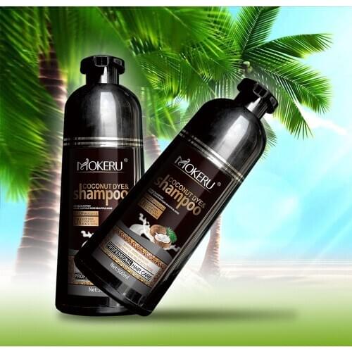Mokeru 1pc Long Lasting Fast Black Brown Hair Shampoo Organic Pure Natural Coconut Oil Essence Hair Dye Shampoo Hair For Women