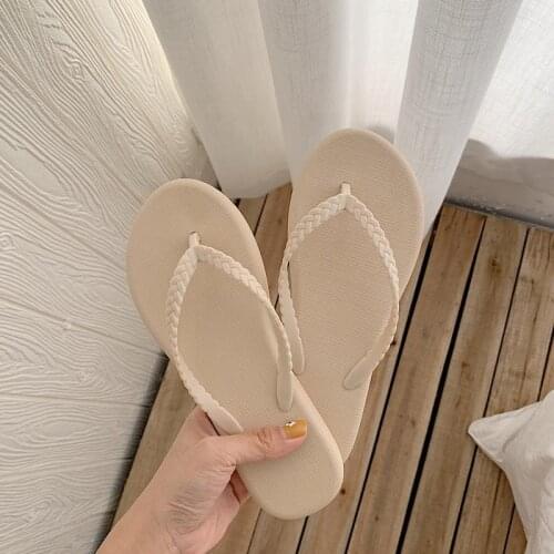 Apanzu 2021 Summer Women Flip Flops Women Slippers Flat Home Hotel Candy Color Outdoor Shoes Woman Beach Shoes Non-slip Slippers