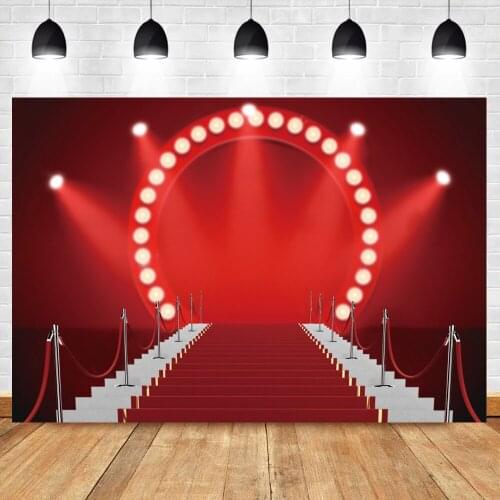 Vinyl Backgrounds For Photography Red Carpet Railing Spotlight Party Child Baby Portrait Photo Backdrop Photocall Photo Studio