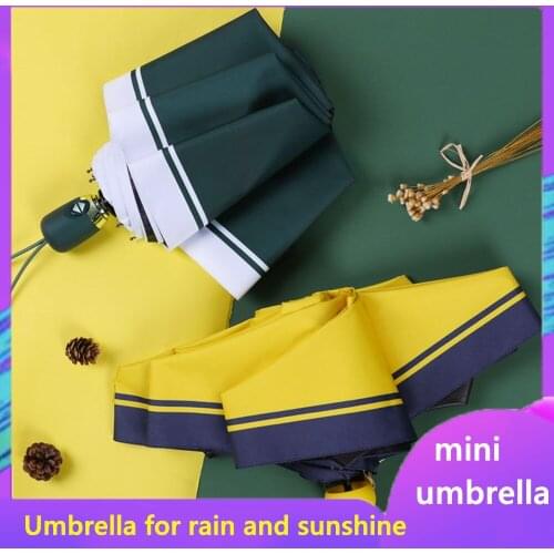 Automatic Three- Folding Umbrella Sun Umbrella Female Sunshade Mori Umbrella Dual-purpose Sun Protection Five-fold Umbrella