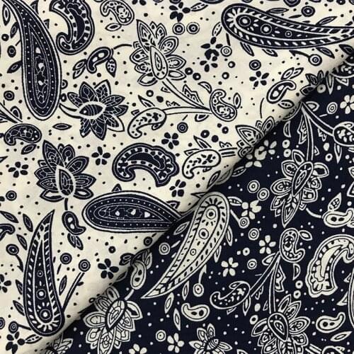 100%Cotton poplin woven printed fabric dress shirt skirt fabric cashew flower DIY Handmade sewing quilting Digital printed cloth