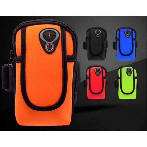 100pcs/lot Neoprene Portable Double Pocket Sport Running Arm Band Zip Bag Case for Under 6.0 Phones 18 x 11cm Rain Proof Cycling