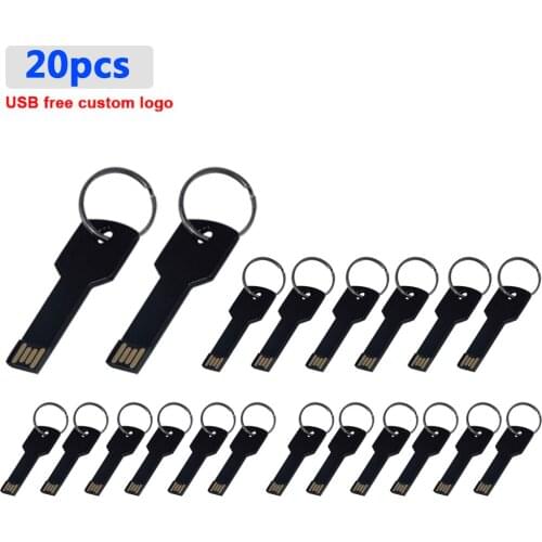 20pcs/lot Custom free logo usb 2.0 128gb flash drive pendrive pen drive 4gb 8gb 16gb 32gb 64GB metal memory Stick wedding gift