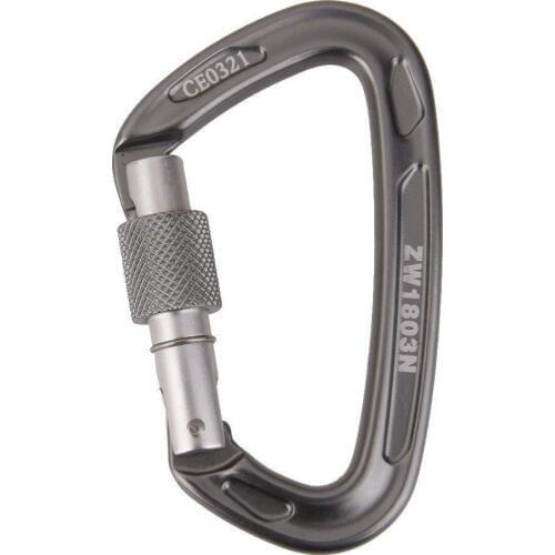 24 KN Locking Screw Aluminum alloy carabiner D Shape Climbing Mountaineering